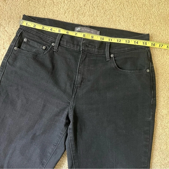 Levis 505 Womens Black Pants 6 Straight Leg Ankle Cropped Jeans Stretch Casual - Picture 17 of 17